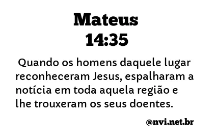 MATEUS 14:35 NVI NOVA VERSÃO INTERNACIONAL