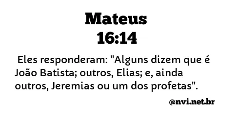 MATEUS 16:14 NVI NOVA VERSÃO INTERNACIONAL