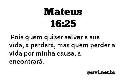 MATEUS 16:25 NVI NOVA VERSÃO INTERNACIONAL