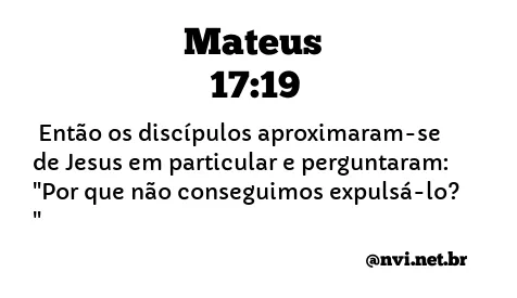 MATEUS 17:19 NVI NOVA VERSÃO INTERNACIONAL