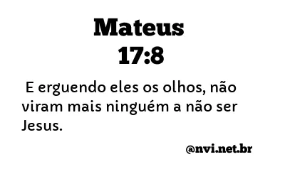 MATEUS 17:8 NVI NOVA VERSÃO INTERNACIONAL