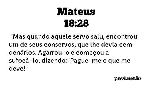 MATEUS 18:28 NVI NOVA VERSÃO INTERNACIONAL