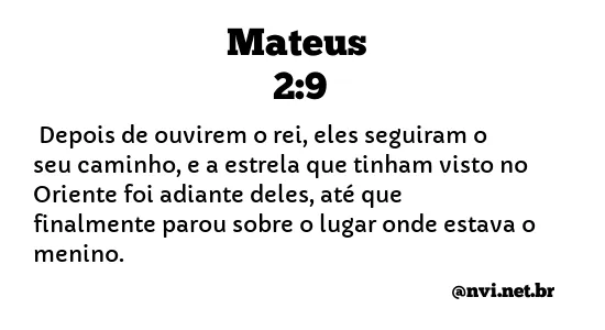 MATEUS 2:9 NVI NOVA VERSÃO INTERNACIONAL