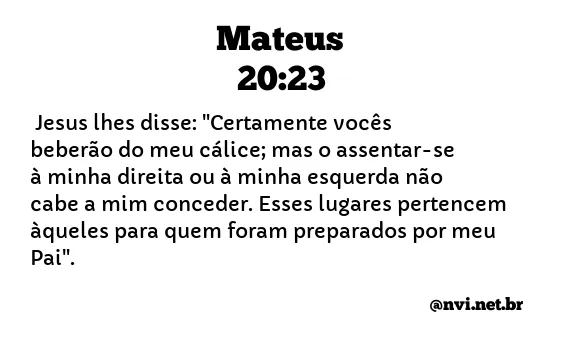 MATEUS 20:23 NVI NOVA VERSÃO INTERNACIONAL