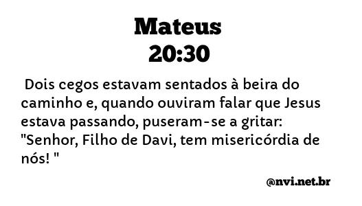 MATEUS 20:30 NVI NOVA VERSÃO INTERNACIONAL