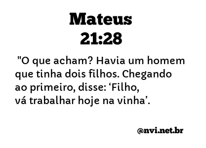 MATEUS 21:28 NVI NOVA VERSÃO INTERNACIONAL