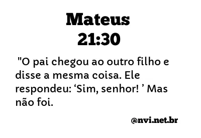 MATEUS 21:30 NVI NOVA VERSÃO INTERNACIONAL