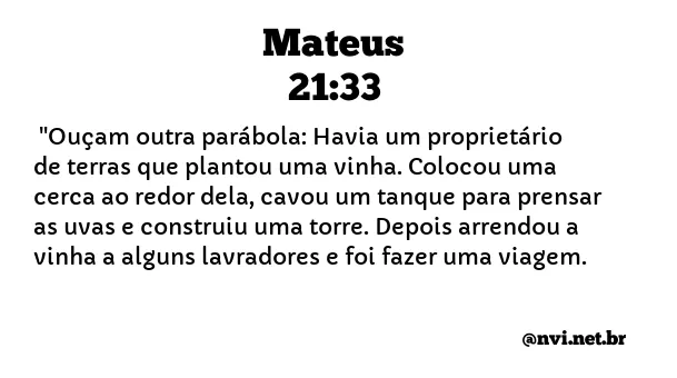 MATEUS 21:33 NVI NOVA VERSÃO INTERNACIONAL