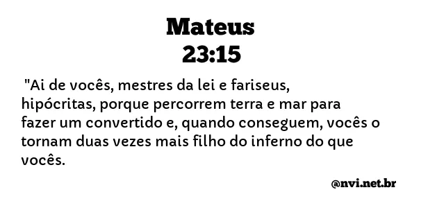 MATEUS 23:15 NVI NOVA VERSÃO INTERNACIONAL