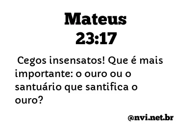 MATEUS 23:17 NVI NOVA VERSÃO INTERNACIONAL