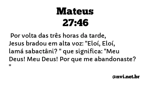 MATEUS 27:46 NVI NOVA VERSÃO INTERNACIONAL