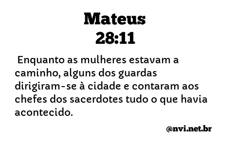 MATEUS 28:11 NVI NOVA VERSÃO INTERNACIONAL