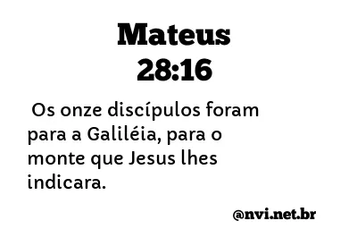 MATEUS 28:16 NVI NOVA VERSÃO INTERNACIONAL