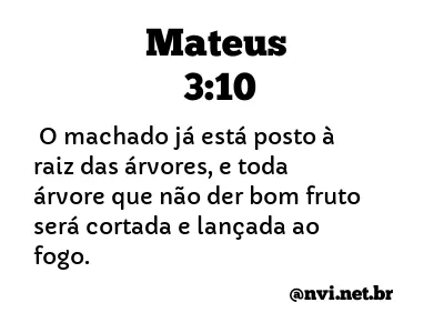 MATEUS 3:10 NVI NOVA VERSÃO INTERNACIONAL