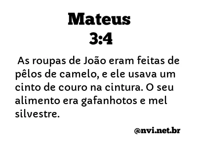 MATEUS 3:4 NVI NOVA VERSÃO INTERNACIONAL