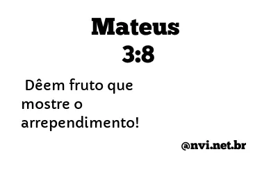 MATEUS 3:8 NVI NOVA VERSÃO INTERNACIONAL