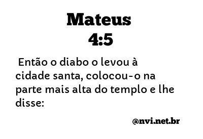 MATEUS 4:5 NVI NOVA VERSÃO INTERNACIONAL