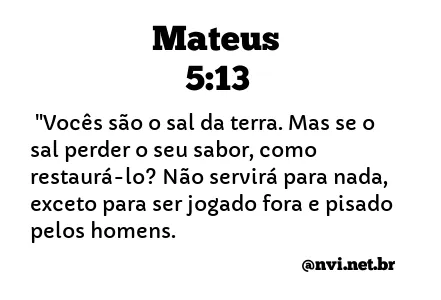 MATEUS 5:13 NVI NOVA VERSÃO INTERNACIONAL