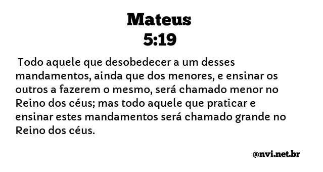 MATEUS 5:19 NVI NOVA VERSÃO INTERNACIONAL