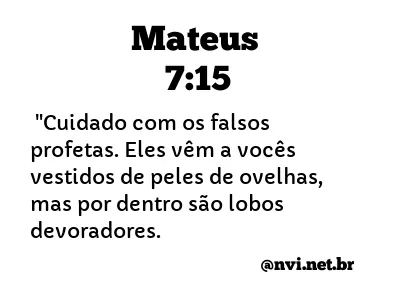 MATEUS 7:15 NVI NOVA VERSÃO INTERNACIONAL