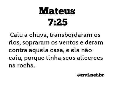 MATEUS 7:25 NVI NOVA VERSÃO INTERNACIONAL