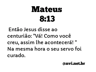 MATEUS 8:13 NVI NOVA VERSÃO INTERNACIONAL