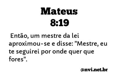 MATEUS 8:19 NVI NOVA VERSÃO INTERNACIONAL