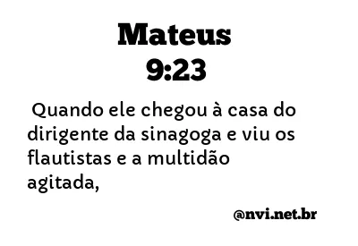 MATEUS 9:23 NVI NOVA VERSÃO INTERNACIONAL