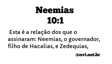 NEEMIAS 10:1 NVI NOVA VERSÃO INTERNACIONAL