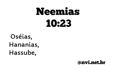 NEEMIAS 10:23 NVI NOVA VERSÃO INTERNACIONAL