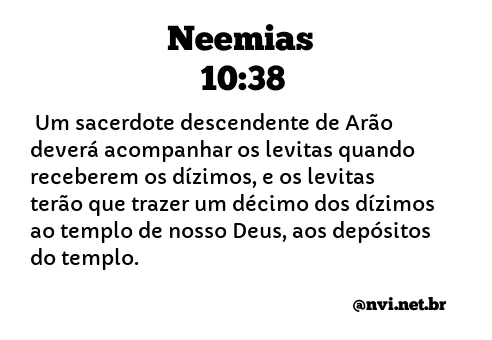 NEEMIAS 10:38 NVI NOVA VERSÃO INTERNACIONAL