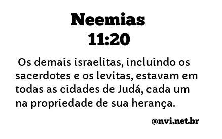 NEEMIAS 11:20 NVI NOVA VERSÃO INTERNACIONAL