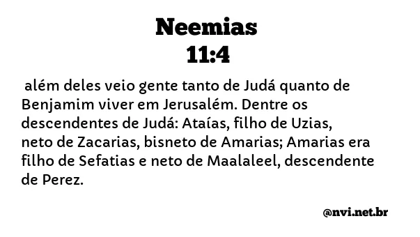 NEEMIAS 11:4 NVI NOVA VERSÃO INTERNACIONAL