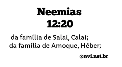 NEEMIAS 12:20 NVI NOVA VERSÃO INTERNACIONAL