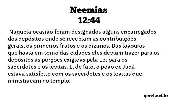 NEEMIAS 12:44 NVI NOVA VERSÃO INTERNACIONAL