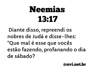 NEEMIAS 13:17 NVI NOVA VERSÃO INTERNACIONAL