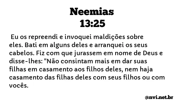NEEMIAS 13:25 NVI NOVA VERSÃO INTERNACIONAL