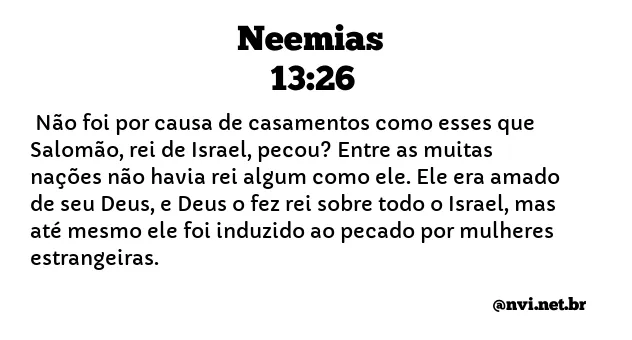 NEEMIAS 13:26 NVI NOVA VERSÃO INTERNACIONAL