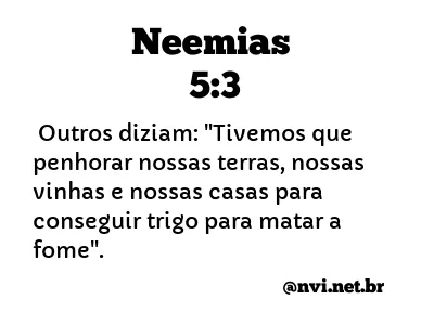 NEEMIAS 5:3 NVI NOVA VERSÃO INTERNACIONAL