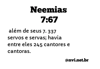 NEEMIAS 7:67 NVI NOVA VERSÃO INTERNACIONAL