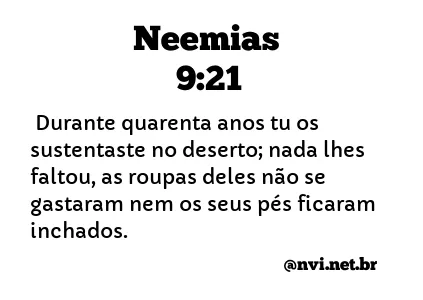 NEEMIAS 9:21 NVI NOVA VERSÃO INTERNACIONAL