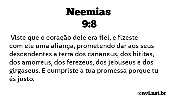NEEMIAS 9:8 NVI NOVA VERSÃO INTERNACIONAL