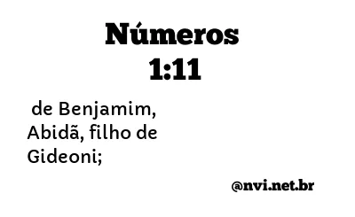 NÚMEROS 1:11 NVI NOVA VERSÃO INTERNACIONAL