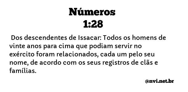 NÚMEROS 1:28 NVI NOVA VERSÃO INTERNACIONAL