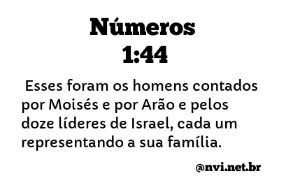 NÚMEROS 1:44 NVI NOVA VERSÃO INTERNACIONAL