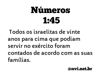 NÚMEROS 1:45 NVI NOVA VERSÃO INTERNACIONAL