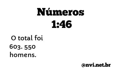 NÚMEROS 1:46 NVI NOVA VERSÃO INTERNACIONAL