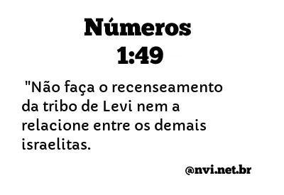 NÚMEROS 1:49 NVI NOVA VERSÃO INTERNACIONAL