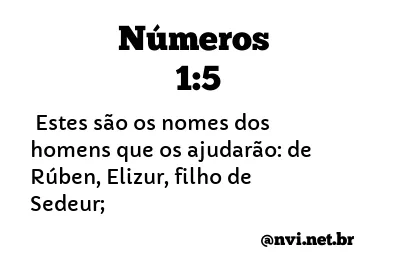 NÚMEROS 1:5 NVI NOVA VERSÃO INTERNACIONAL