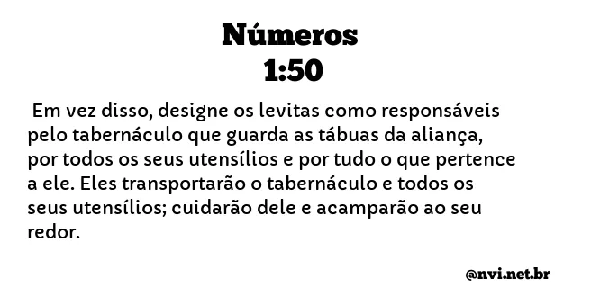 NÚMEROS 1:50 NVI NOVA VERSÃO INTERNACIONAL